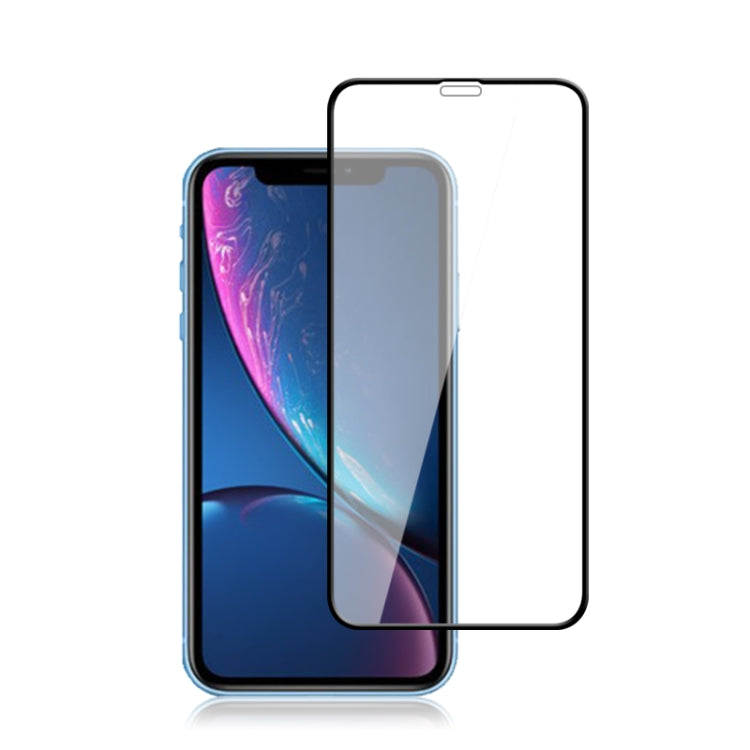 For iPhone 11 / XR mocolo 0.33mm 9H 2.5D Silk Print Tempered Glass Film, iPhone XR