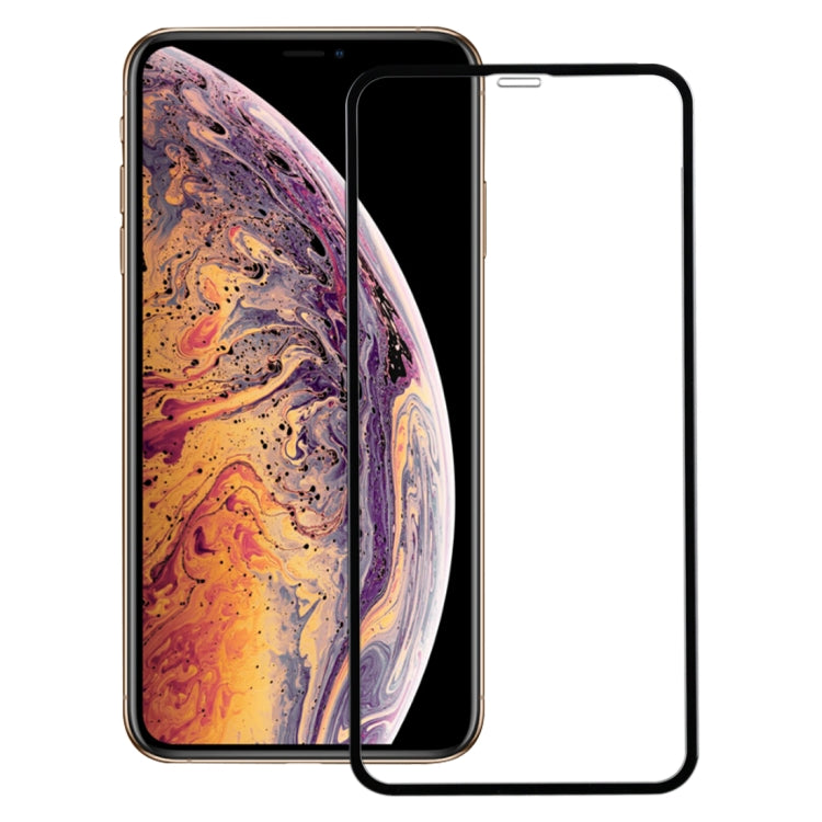 For iPhone X & XS 50pcs Full Screen Carbon Fiber Soft Edges Tempered Glass Film, For iPhone XS
