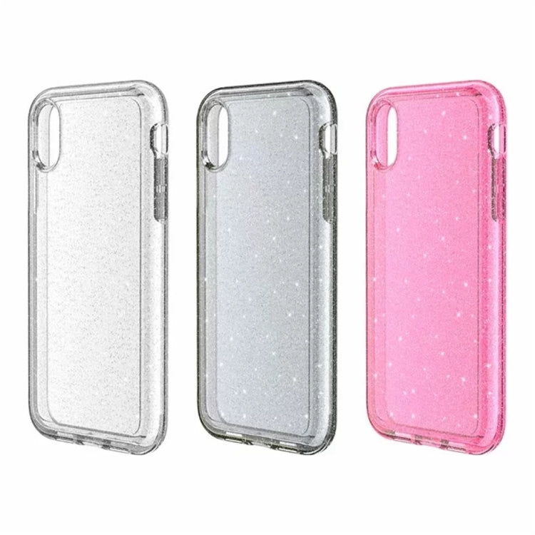 For iPhone X / XS Shockproof Terminator Style Glitter Powder Protector Case, iPhone X / XS (Pink), iPhone X / XS (Grey), iPhone X / XS (White)