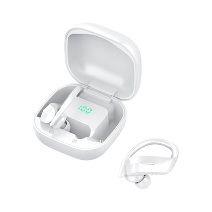 258 Wireless Ear-mounted Bluetooth Earphone with Charging Box & Digital Display, Support Touch & HD Call & Voice Assistant & NFC, MD03 Black, 258 White