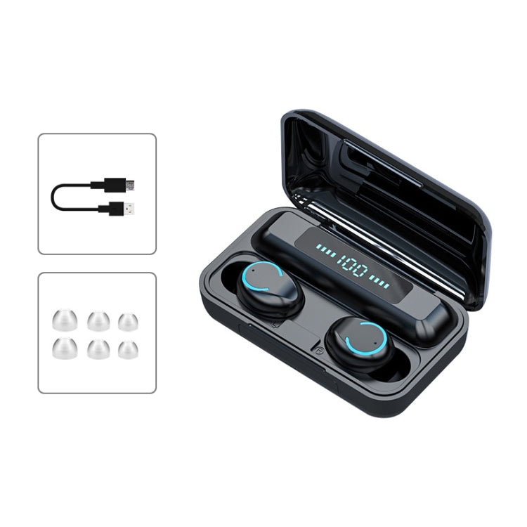 F9-9 TWS CVC8.0 Noise Cancelling Bluetooth Earphone with Charging Box, Support Touch Lighting Effect & Three-screen LED Power Display & Power Bank & Mobile Phone Holder & HD Call & Voice Assistant, F9-9 Black, F9-9 Dark Blue, F9-9 Pink, F9-9 Blue      ...