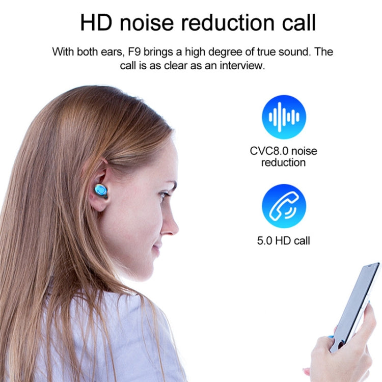 F9-9 TWS CVC8.0 Noise Cancelling Bluetooth Earphone with Charging Box, Support Touch Lighting Effect & Three-screen LED Power Display & Power Bank & Mobile Phone Holder & HD Call & Voice Assistant, F9-9 Black, F9-9 Dark Blue, F9-9 Pink, F9-9 Blue      ...