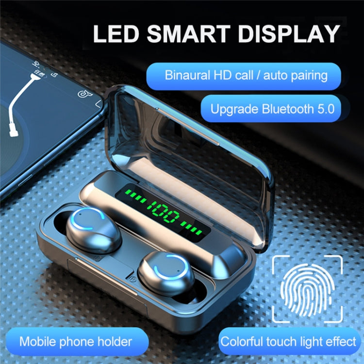 F9-9 TWS CVC8.0 Noise Cancelling Bluetooth Earphone with Charging Box, Support Touch Lighting Effect & Three-screen LED Power Display & Power Bank & Mobile Phone Holder & HD Call & Voice Assistant, F9-9 Black, F9-9 Dark Blue, F9-9 Pink, F9-9 Blue      ...