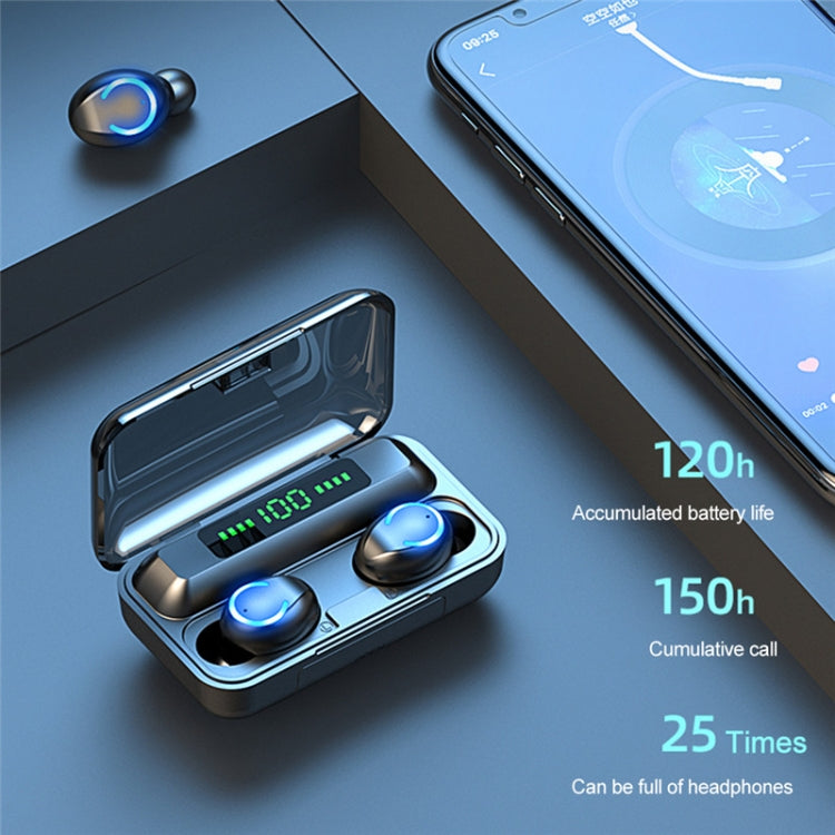 F9-9 TWS CVC8.0 Noise Cancelling Bluetooth Earphone with Charging Box, Support Touch Lighting Effect & Three-screen LED Power Display & Power Bank & Mobile Phone Holder & HD Call & Voice Assistant, F9-9 Black, F9-9 Dark Blue, F9-9 Pink, F9-9 Blue      ...