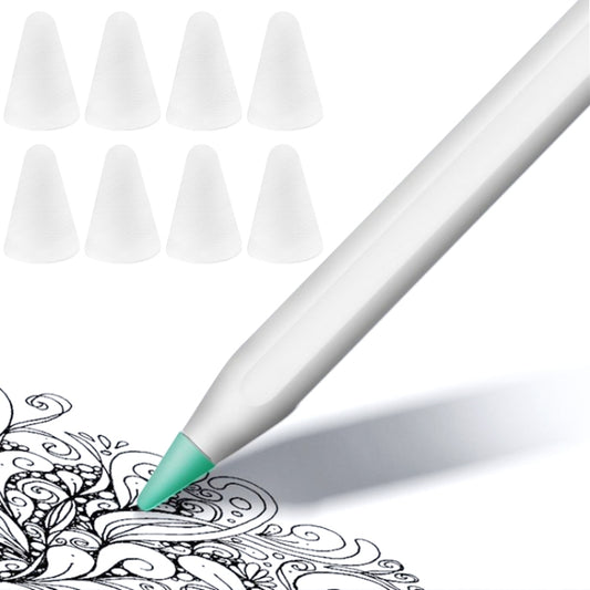 8 PCS Non-slip Mute Wear-resistant Nib Cover for Apple Pencil 1 / 2, Transparent, White, Dark Blue, Mint Green