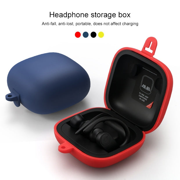 Solid Color Silicone Wireless Bluetooth Earphone Protective Case for Beats Powerbeats Pro, Red, Wine Red, Black, Dark Blue, Gray Blue, Grass Green, Grey, Light Purple, Mint Green, Purple