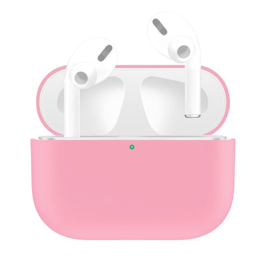 For AirPods Pro Solid Color Silicone Earphone Protective Case, Pink, Grey, Light Purple, Black, Yellow