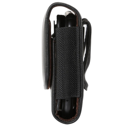 Lambskin Elastic Band Men 5.2 Inch Mobile Phone Universal Hanging Waist Leather Case with Card Slot,