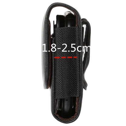 Lambskin Elastic Band Men 5.2 Inch Mobile Phone Universal Hanging Waist Leather Case with Card Slot,