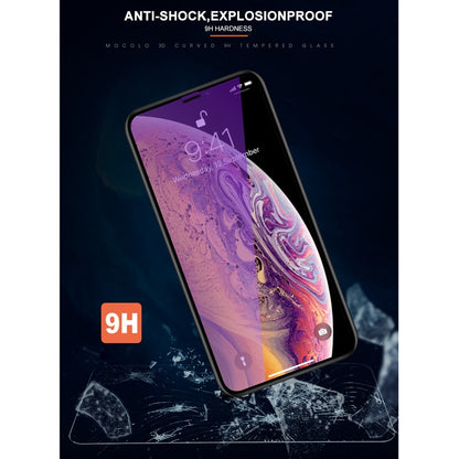For iPhone 11 Pro / XS / X mocolo 0.33mm 9H 3D Round Edge Anti Blue-ray Tempered Glass Film, iPhone XS / X