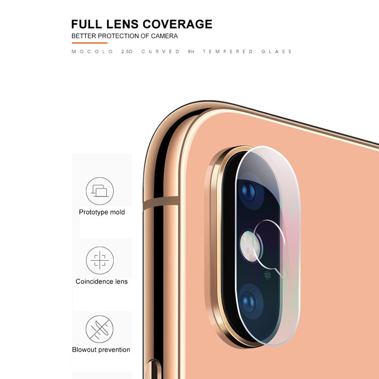 For iPhone XS / X mocolo 0.15mm 9H 2.5D Round Edge Rear Camera Lens Tempered Glass Film, iPhone XS / X