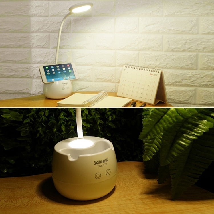 28 LEDs Flexible Goose Neck Hollow Ring Design Eye Protection Light with Pen Holder / Small Night Light Function, TGX-772