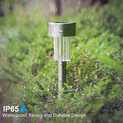 10 PCS Solar Energy Outdoor Lawn Lamp Stainless Steel IP65 Waterproof LED Decorative Garden Light
