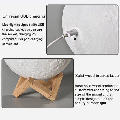 USB Charging LED Energy-saving Night Light with Wooden Holder Base, Touch 2-color(8cm), Touch 7-color(8cm)