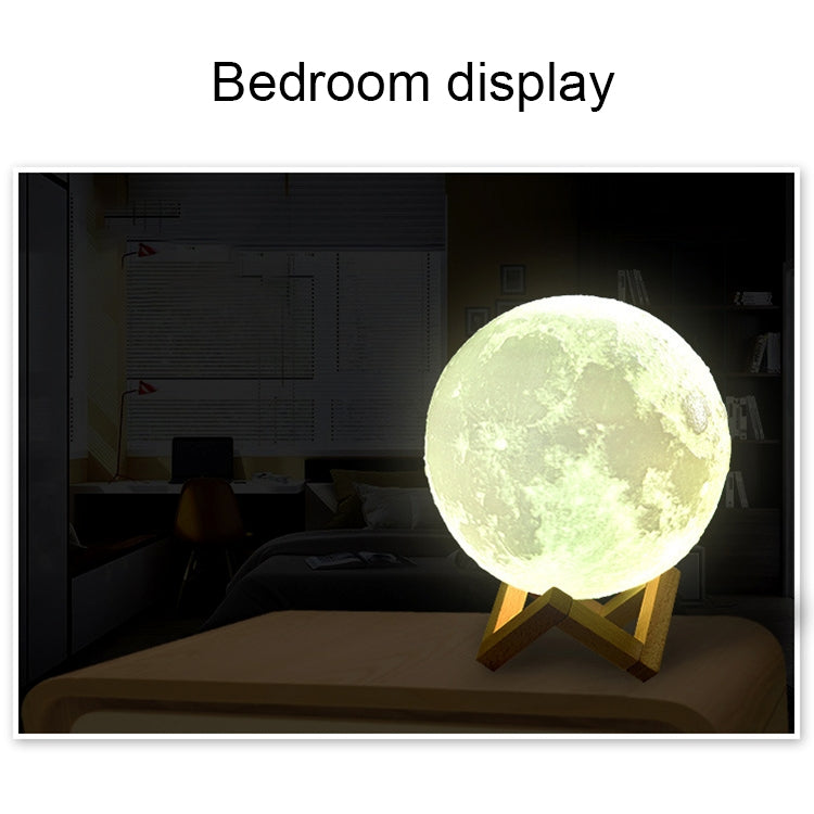 USB Charging LED Energy-saving Night Light with Wooden Holder Base, Touch 2-color(15cm)