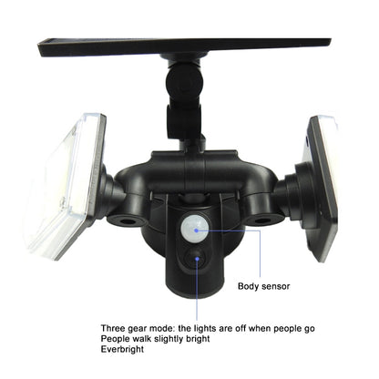 56 LEDs Home Lighting Integrated Courtyard Waterproof Double Heads Rotatable Solar Wall Light Street Light, 56 LEDs