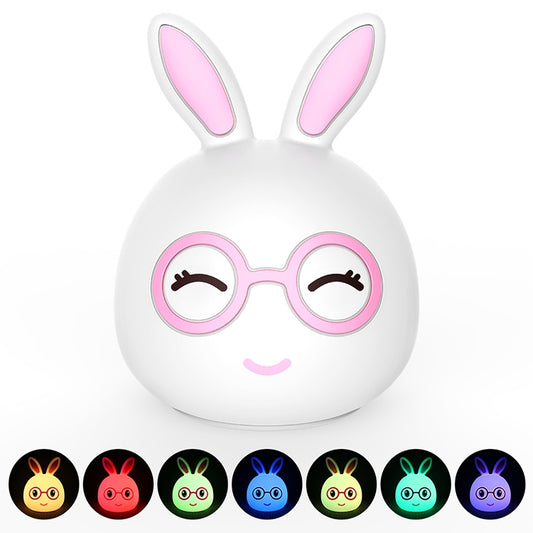 Happy Rabbit Creative Touch 3D LED Decorative Night Light, AAA Battery Version, AAA Battery Version (Pink), AAA Battery Version (Blue)