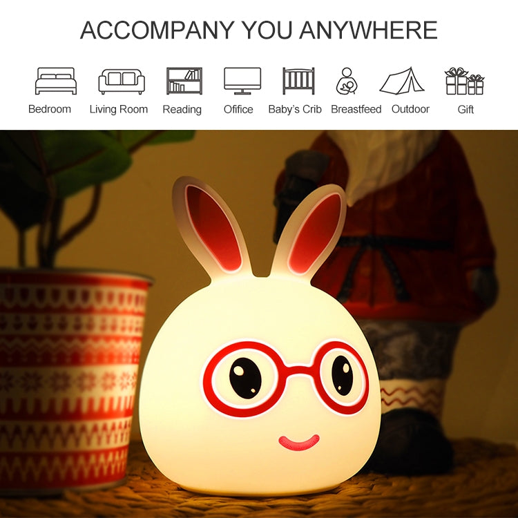 Happy Rabbit Creative Touch 3D LED Decorative Night Light, AAA Battery Version, AAA Battery Version (Pink), AAA Battery Version (Blue)