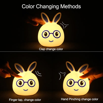 Creative USB Charging LED Decoration Lamp Novelty Gift , Smile Pink Rabbit/USB Charging, Smile Blue Rabbit/USB Charging, Happy Pink Rabbit/USB Charging, Happy Blue Rabbit/USB Charging