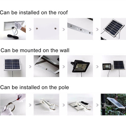 10W 100 LEDs IP67 Waterproof Solar Power Flood Light with Remote Control, 10W