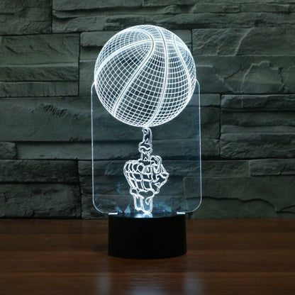 Basketball Black Base Creative 3D LED Decorative Night Light, Powered by USB and Battery, Powered by USB and Battery