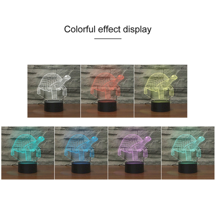 Tortoise Black Base Creative 3D LED Decorative Night Light, Powered by USB and Battery, Powered by USB and Battery