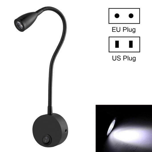 160 LM 3000-3200K Wall Mount Light Wall Sconce Lamp, Got the CE / FCC Certification, Goose Neck Length: 30cm, US/EU Plug, Default Delivery US Plug, CL-06b Black Shell