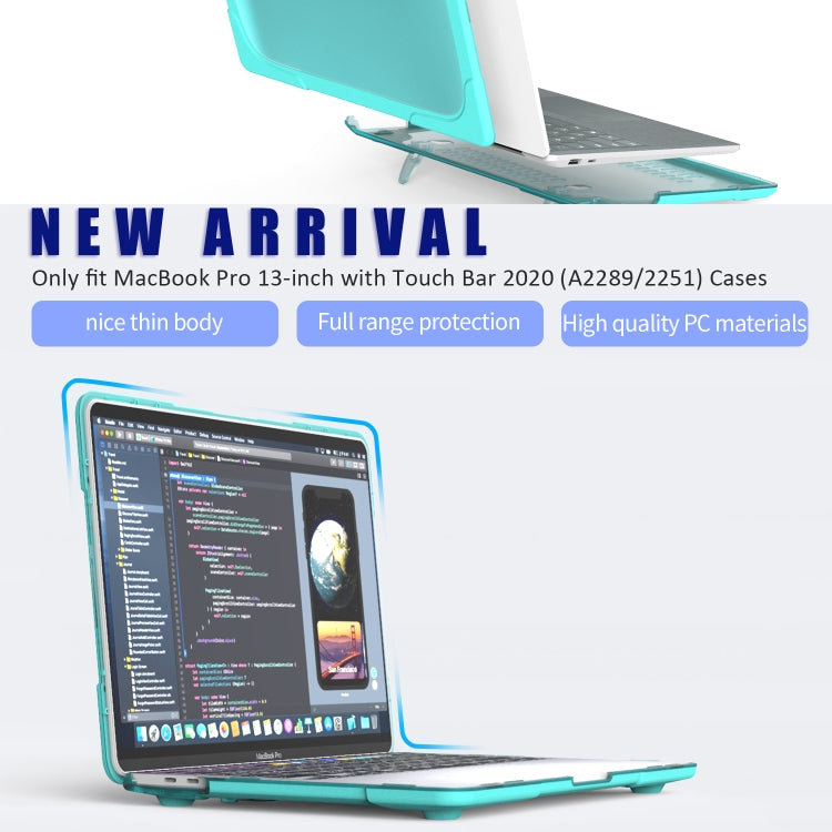 For MacBook Pro 13 inch 2022 & A2289 / A2251 / A2338 2020 PC + TPU Two Colors Laptop Protective Case