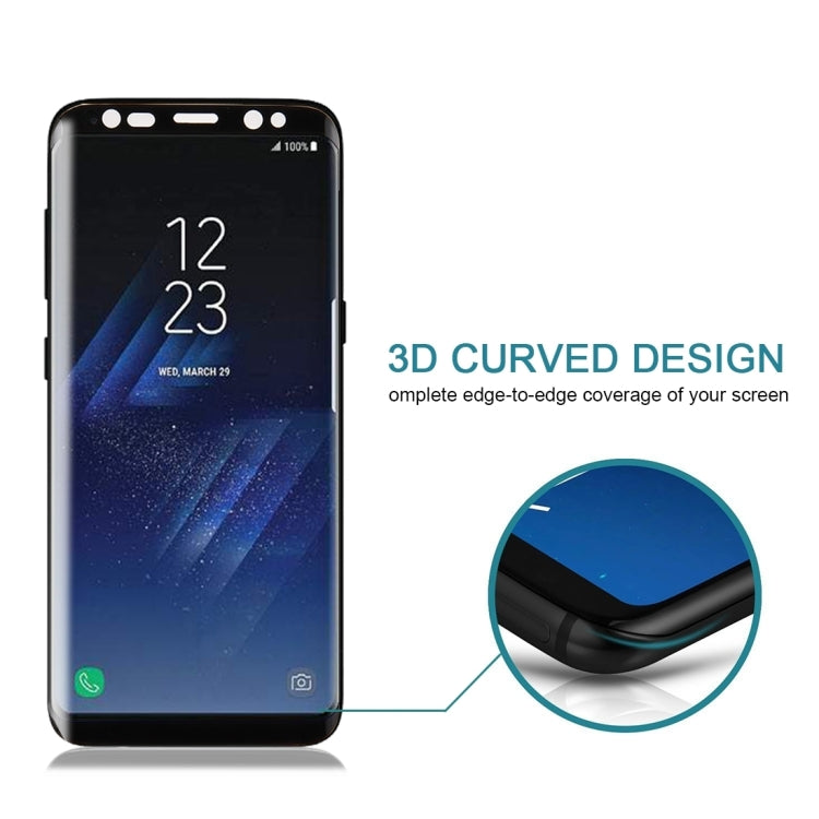 25 PCS For Galaxy S8 Plus / G955 0.26mm 9H Surface Hardness 3D Curved Silk-screen Fully Adhesive Fully Adhesive Full Screen Tempered Glass Screen Protector, For Galaxy S8 Plus / G955