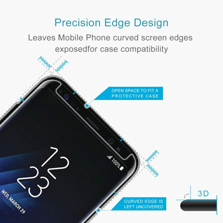 25 PCS For Galaxy S8 Plus / G955 0.26mm 9H Surface Hardness 3D Explosion-proof Non-full Edge Glue Screen Curved Case Friendly Tempered Glass Film, For Galaxy S8 Plus / G955, For Galaxy S8 Plus