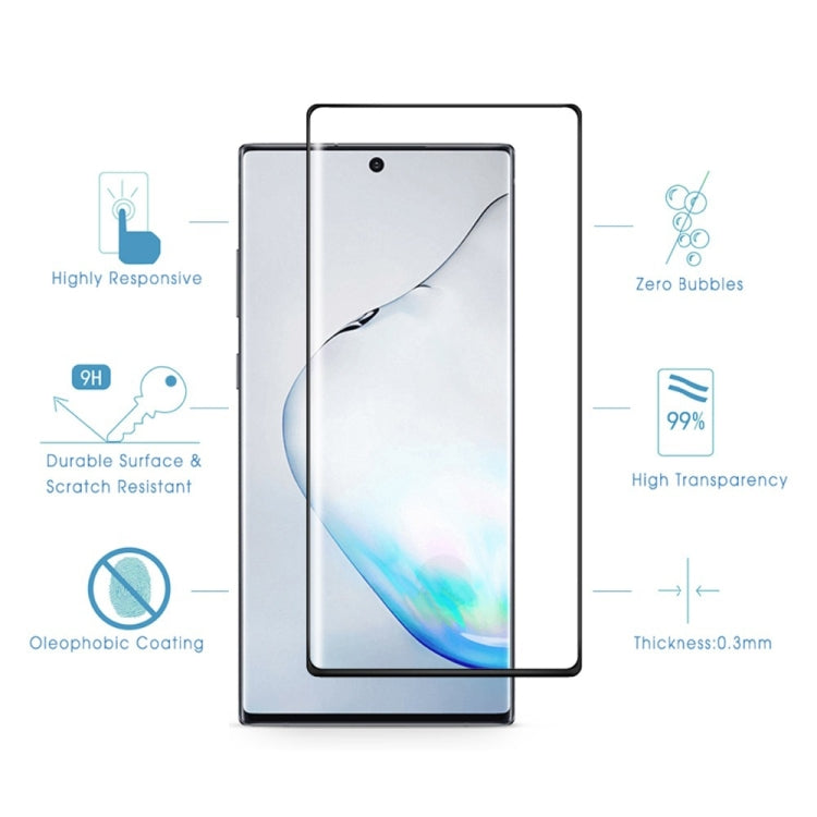 For Galaxy Note 10+ Full Glue 3D Curved Edge Tempered Glass Film, Fingerprint Unlock Is Supported, For Galaxy Note 10+ 9H (1 PC)