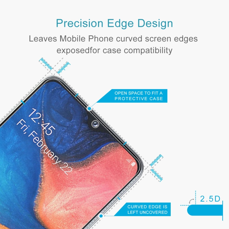50 PCS 2.5D Non-Full Screen Tempered Glass Film for Galaxy A20e, For Galaxy A20e (50 PCS)