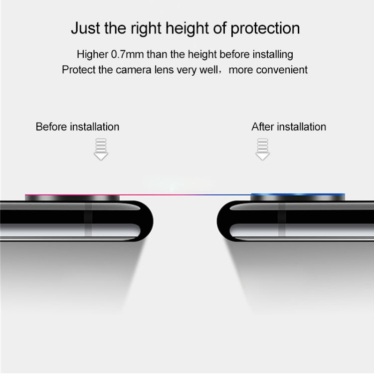 For iPhone XS Max Titanium Alloy Metal Camera Lens Protector Tempered Glass Film, For iPhone XS Max (Black)(1 PC), For iPhone XS Max (Gold)(1 PC), For iPhone XS Max (Silver)(1 PC)