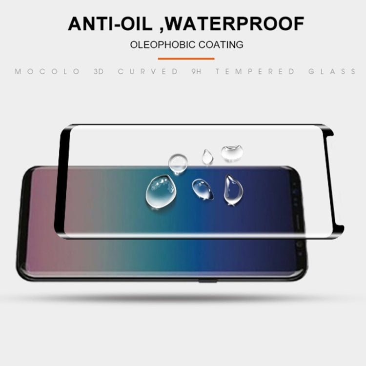 mocolo 0.33mm 9H 3D Full Glue Curved Tempered Glass Film for Galaxy S9+, For Galaxy S9+