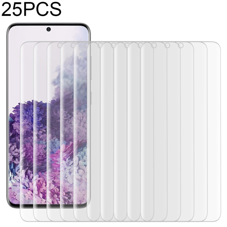 25 PCS For Galaxy S20 9H HD 3D Curved Edge Tempered Glass Film (Transparent), For Galaxy S20(25 PCS)