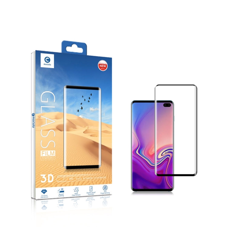 mocolo 0.33mm 9H 3D Round Edge Tempered Glass Film for Galaxy S10, Fingerprint Unlock Is Not Supported , For Samsung Galaxy S10