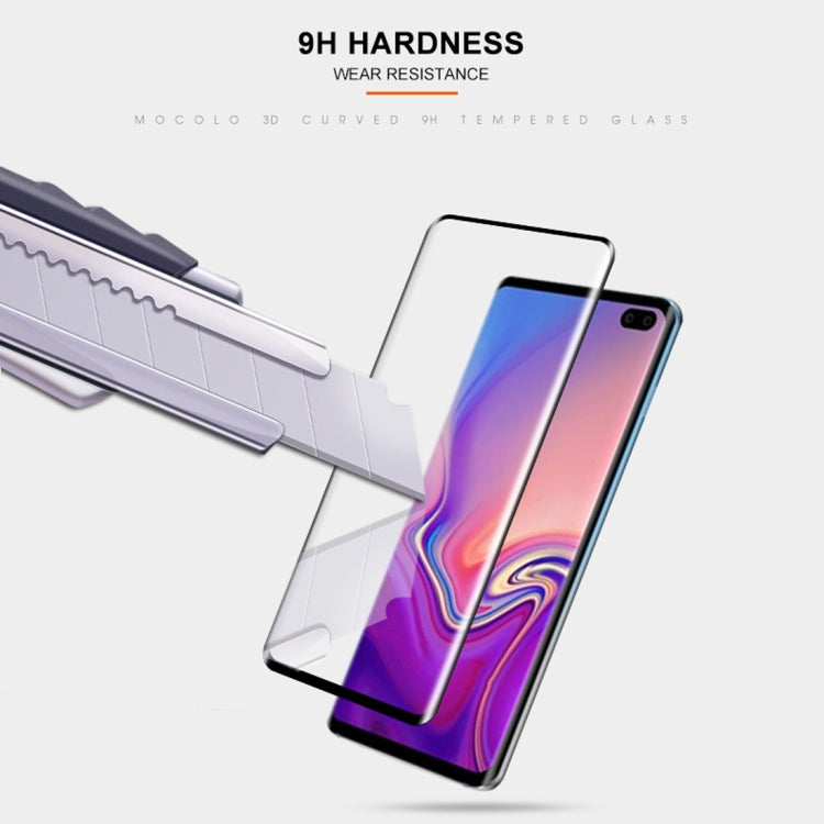 mocolo 0.33mm 9H 3D Round Edge Tempered Glass Film for Galaxy S10+, Fingerprint Unlock Is Not Supported , For Samsung Galaxy S10+