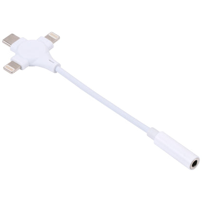 Dual 8 Pin+USB-C/Type-C Male to 3.5mm Female Digital Audio Adapter Cable