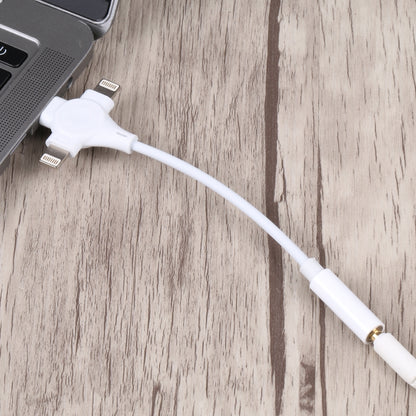Dual 8 Pin+USB-C/Type-C Male to 3.5mm Female Digital Audio Adapter Cable
