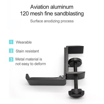 Desktop Lock Clip Type Metal Foldable Headset Stand Display Hanger, Desktop Lock Clip Type