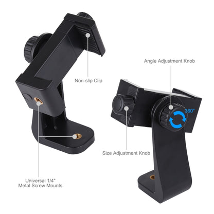 PULUZ 360 Degree Rotating Universal Horizontal Vertical Shooting Phone Clamp Holder Bracket for iPhone, Galaxy, Huawei, Xiaomi, Sony, HTC, Google and other Smartphones, Horizontal Vertical Clamp