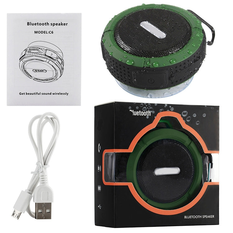 C6 Outdoor Waterproof Bluetooth Speaker with Suction, Support Hands-free Calling