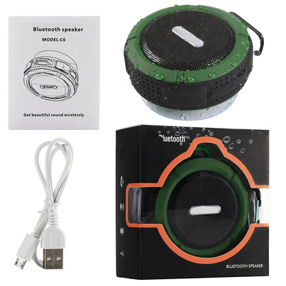 C6 Outdoor Waterproof Bluetooth Speaker with Suction, Support Hands-free Calling