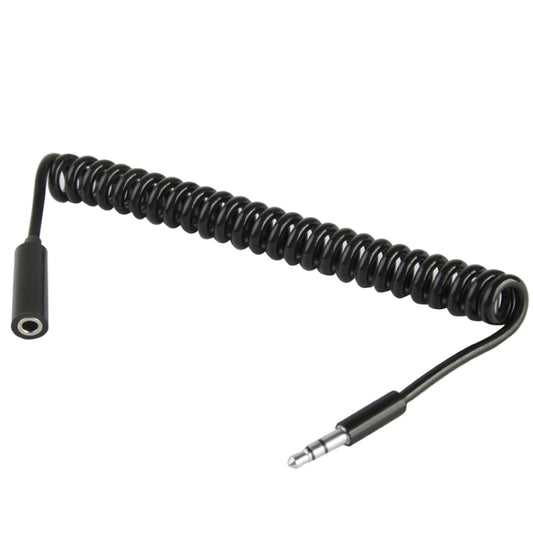 Spring Coiled 3.5mm Male to Female Aux Cable, Compatible with Phones, Tablets, Headphones, MP3 Player, Car/Home Stereo & More, Length: 20cm up to 80cm