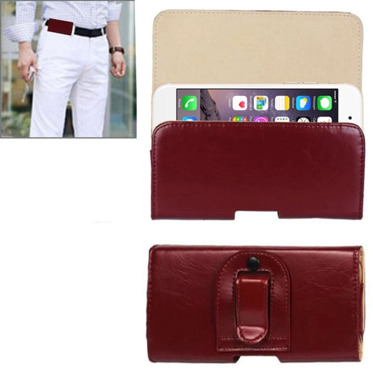 Crazy Horse Texture Horizontal Style Leather Waist Bag for iPhone 6 Plus / Galaxy Note 4 / Note 3 / Note 2 / A5 & A3