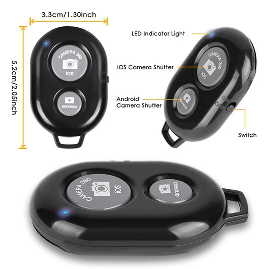 BRCMCOM Chip Universal Bluetooth 3.0 Remote Shutter Camera Control Self-timer, Yellow, White, Black, Blue, Red, Green