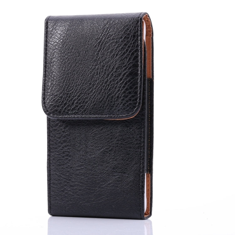 Universal 5 inch Vertical Style Litchi Texture Leather Case / Waist Bag with Back Splint for iPhone X , Galaxy S7 / S6 / S5