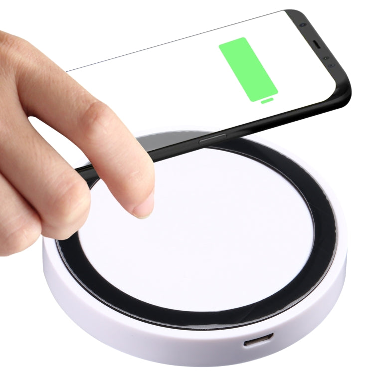Universal QI Standard Round Wireless Charging Pad (White + Red), White, Black + White, White + Orange, Black + Orange, White + Black, Black + Blue, Black + Red, Grey+Black, White + Red, White + Blue