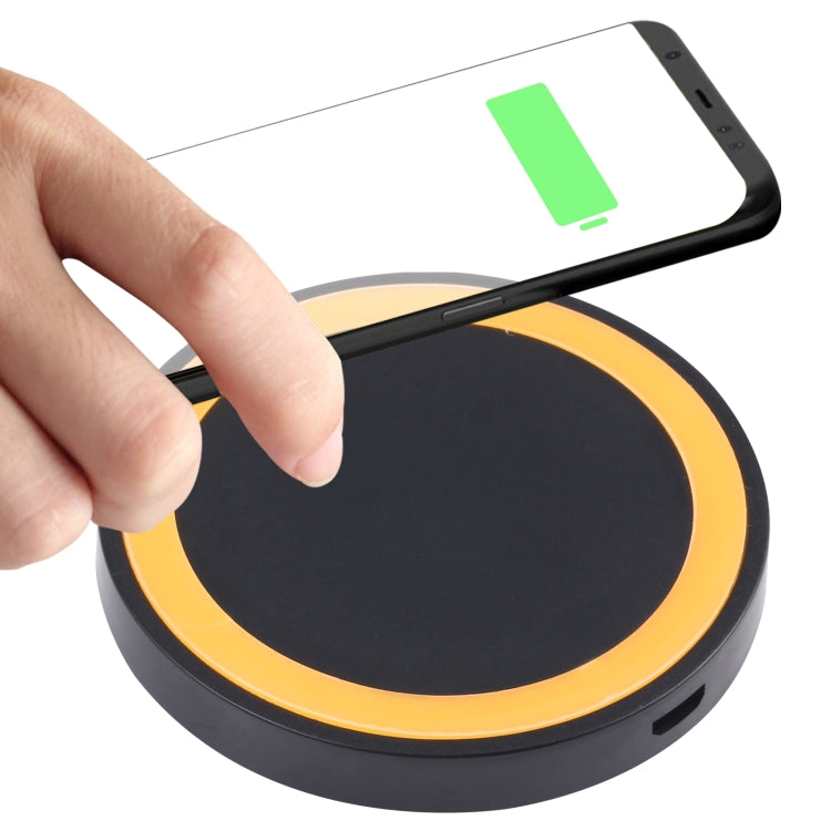 Universal QI Standard Round Wireless Charging Pad (White + Red), White, Black + White, White + Orange, Black + Orange, White + Black, Black + Blue, Black + Red, Grey+Black, White + Red, White + Blue