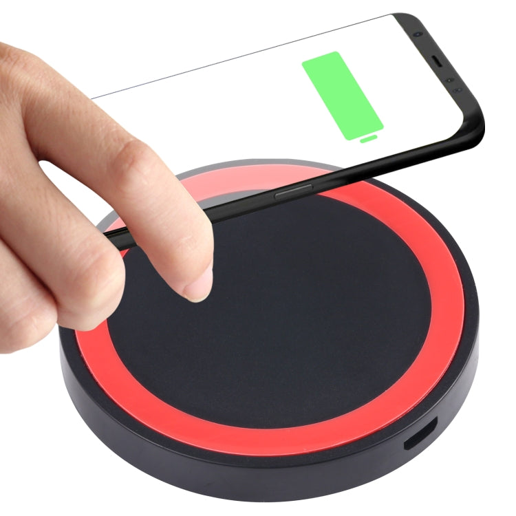 Universal QI Standard Round Wireless Charging Pad (White + Red), White, Black + White, White + Orange, Black + Orange, White + Black, Black + Blue, Black + Red, Grey+Black, White + Red, White + Blue